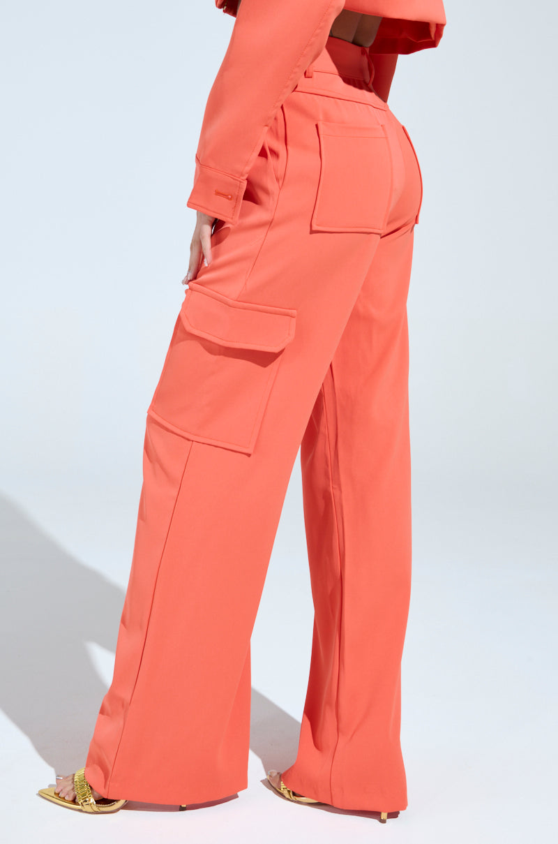 TAKE IT EASY CARGO PANT IN ORANGE