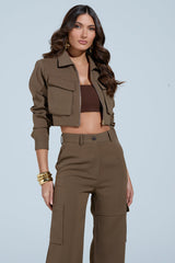 TAKE IT EASY CARGO BOMBER IN TAUPE