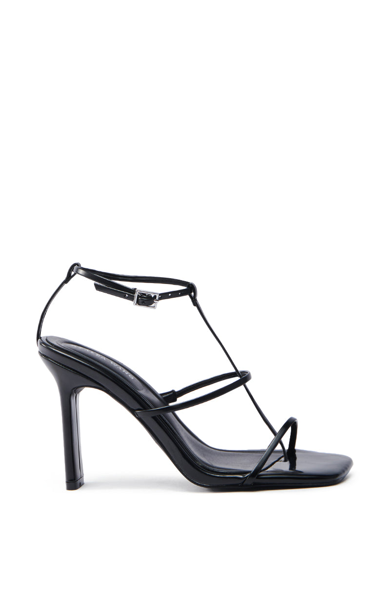 AZALEA WANG AVENA BLACK PAT SANDAL
