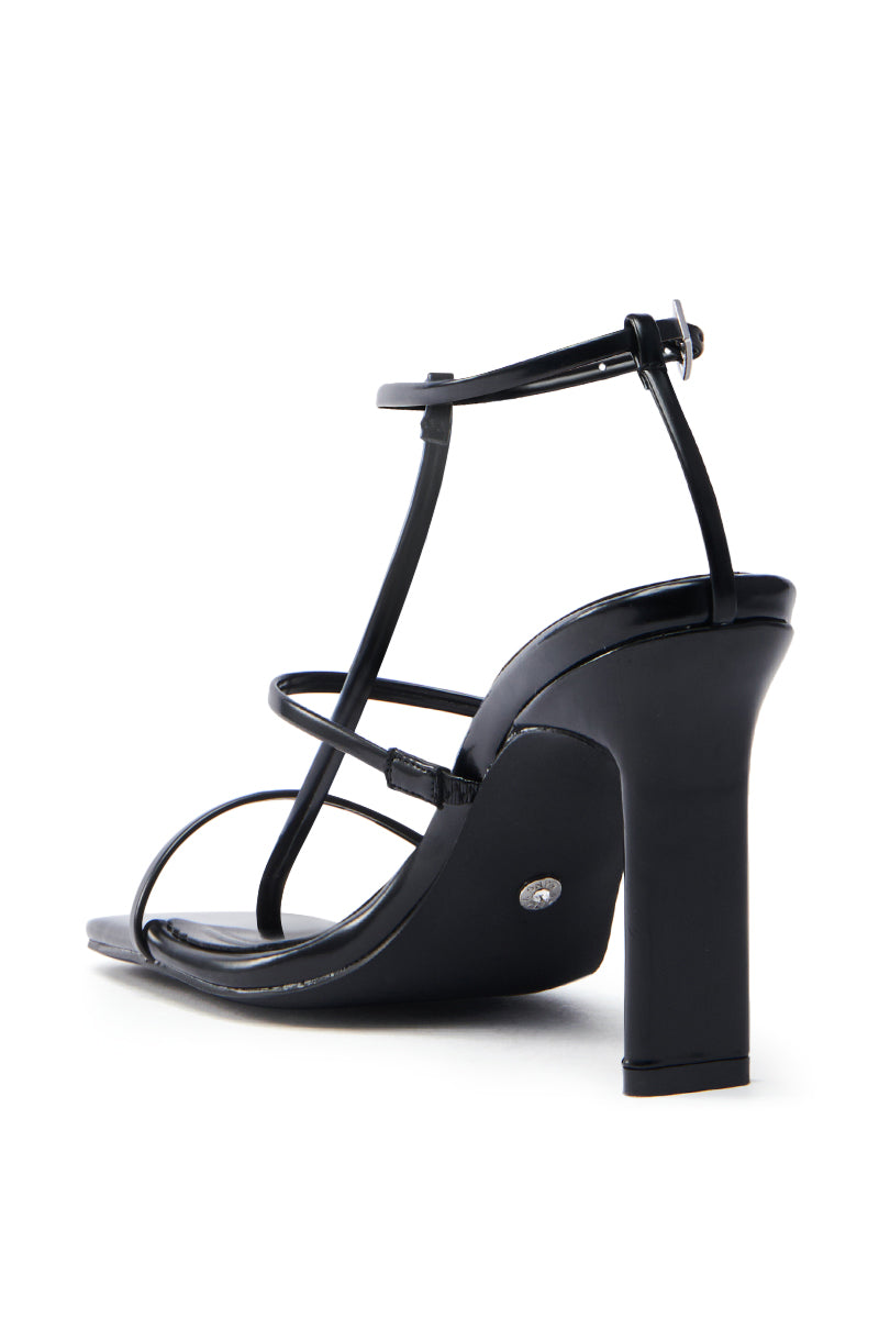 AZALEA WANG AVENA BLACK PAT SANDAL