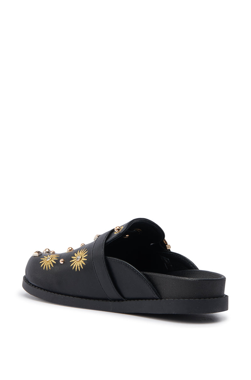 AZALEA WANG TROUVER BLACK GOLD STARBURST FLAT