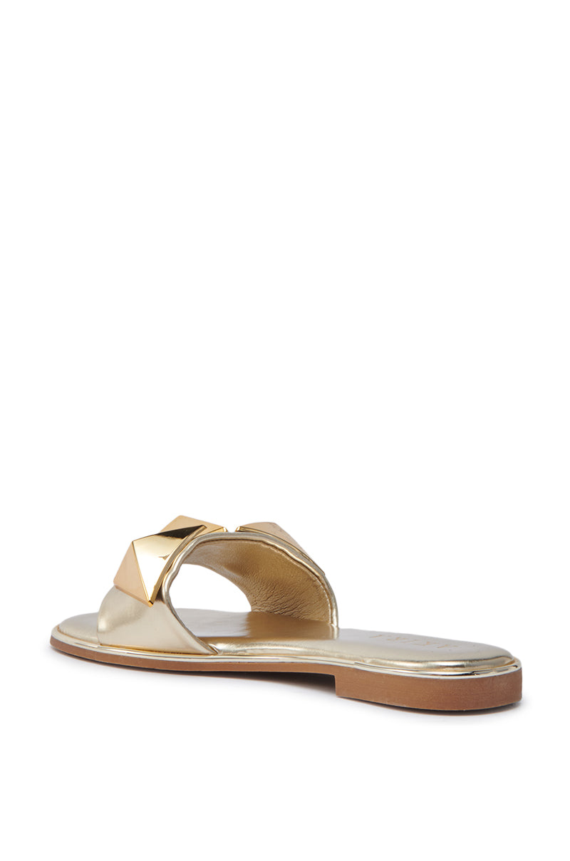 AKIRA BENNO GOLD FLAT SANDAL
