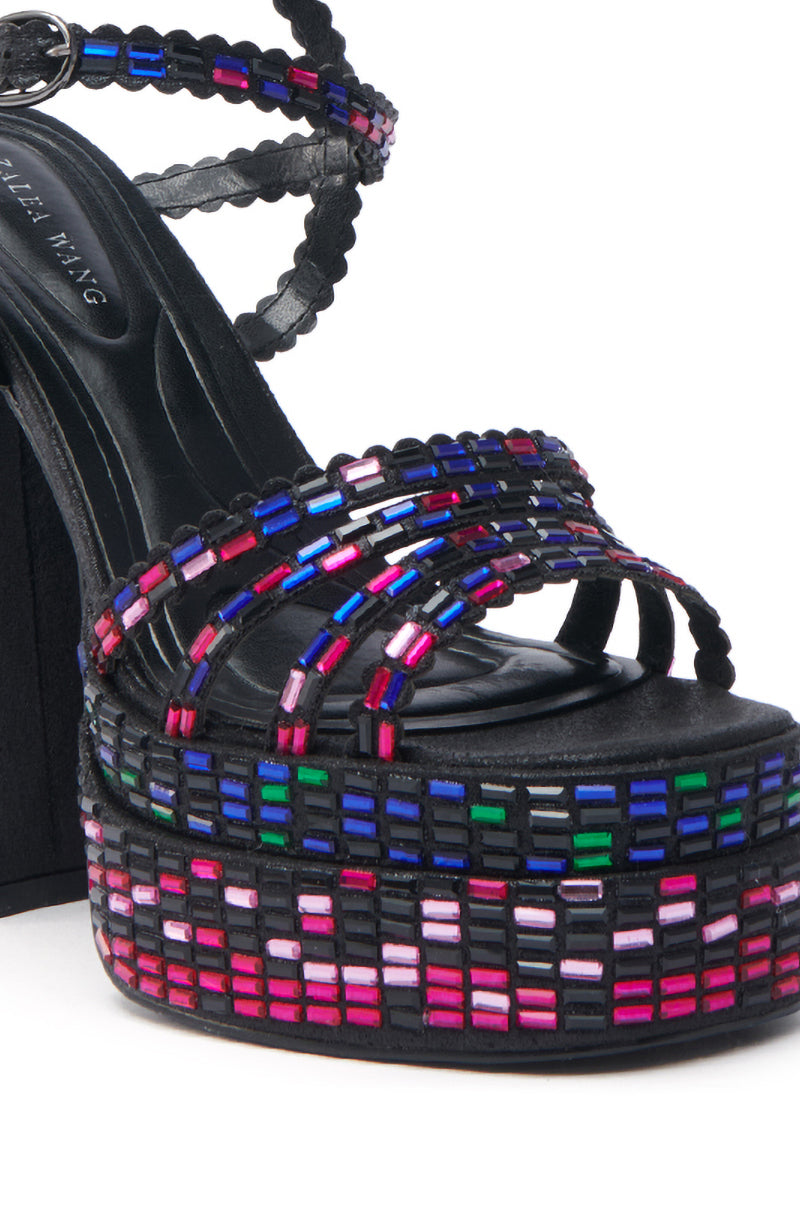 AZALEA WANG BIRCH BLACK EMBELLISHED SANDAL