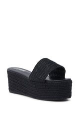 BUDZA BLACK FLATFORM SANDAL