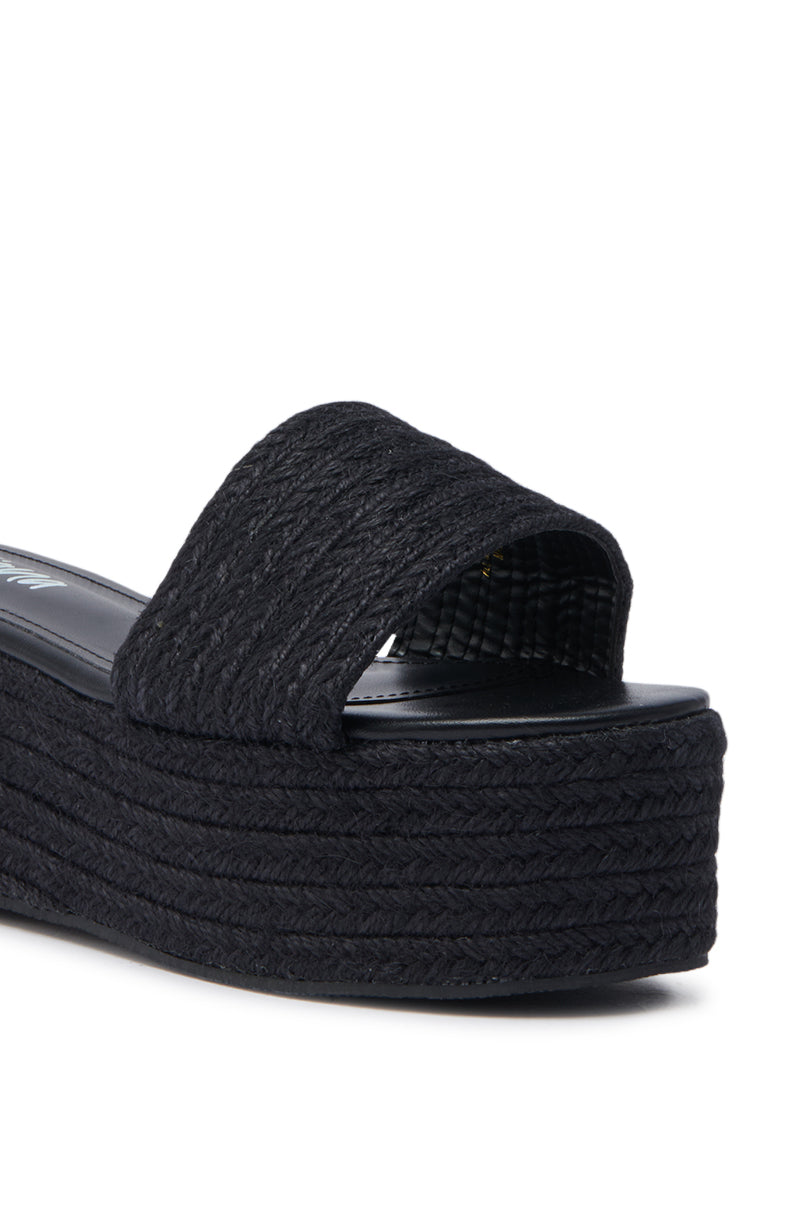 BUDZA BLACK FLATFORM SANDAL