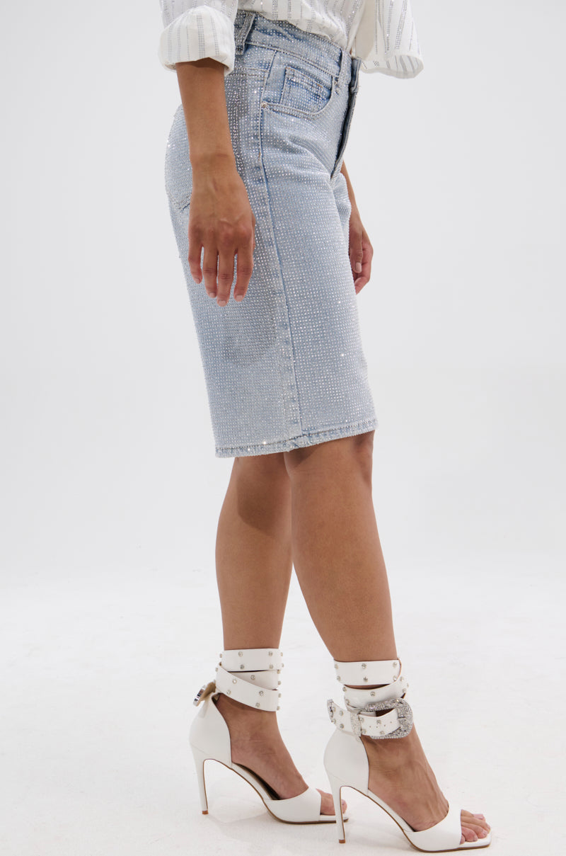 BLING BLING RHINESTONE BERMUDA SHORT