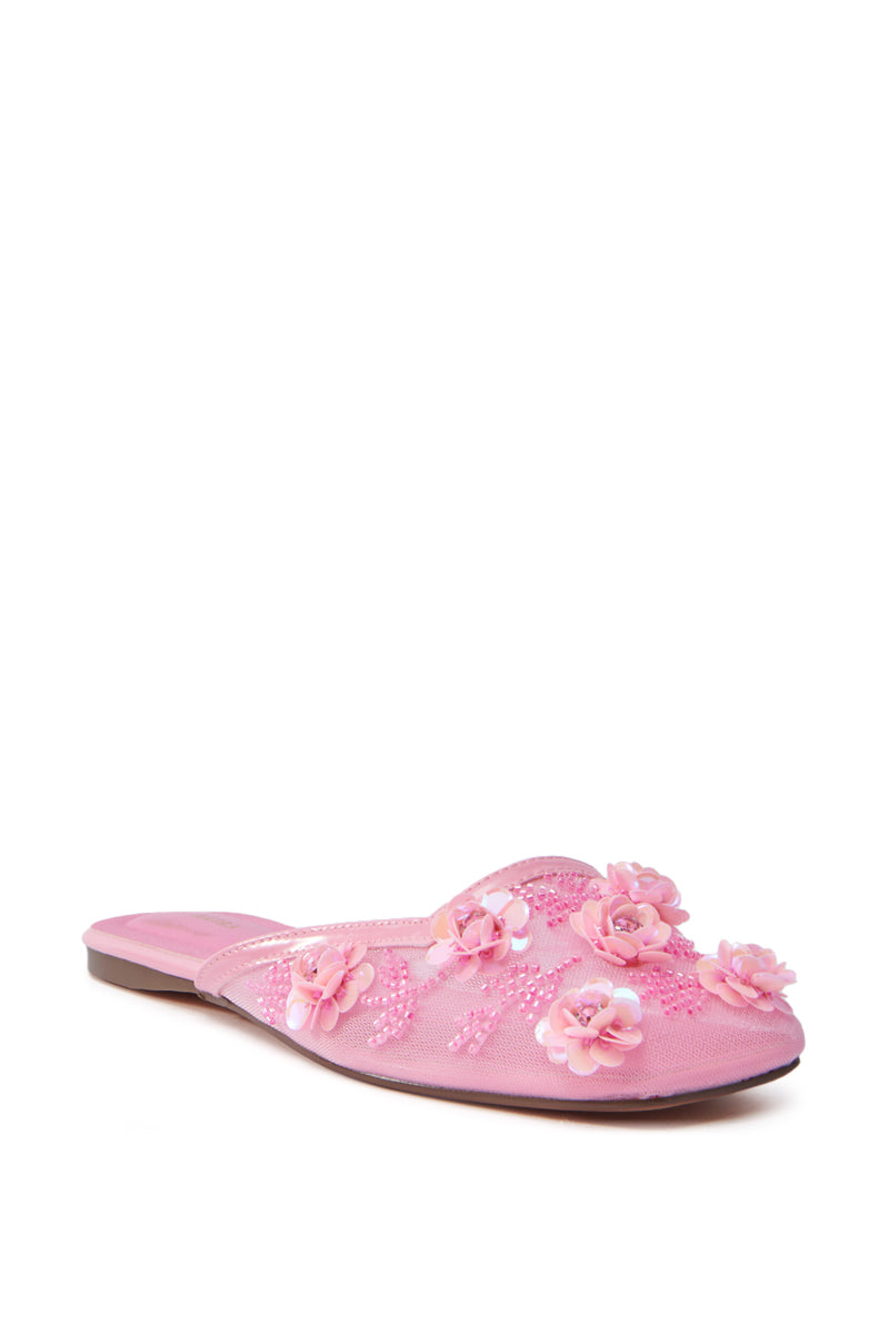 AZALEA WANG CHERINA PINK FLAT WITH EMBELLISHMENT