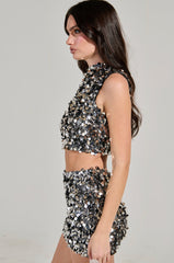 INVITE ONLY SEQUIN CROP TOP