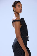 BUSINESS ONLY PINSTRIPE CORSET