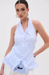 TINA STRIPE POPLIN BLOUSE