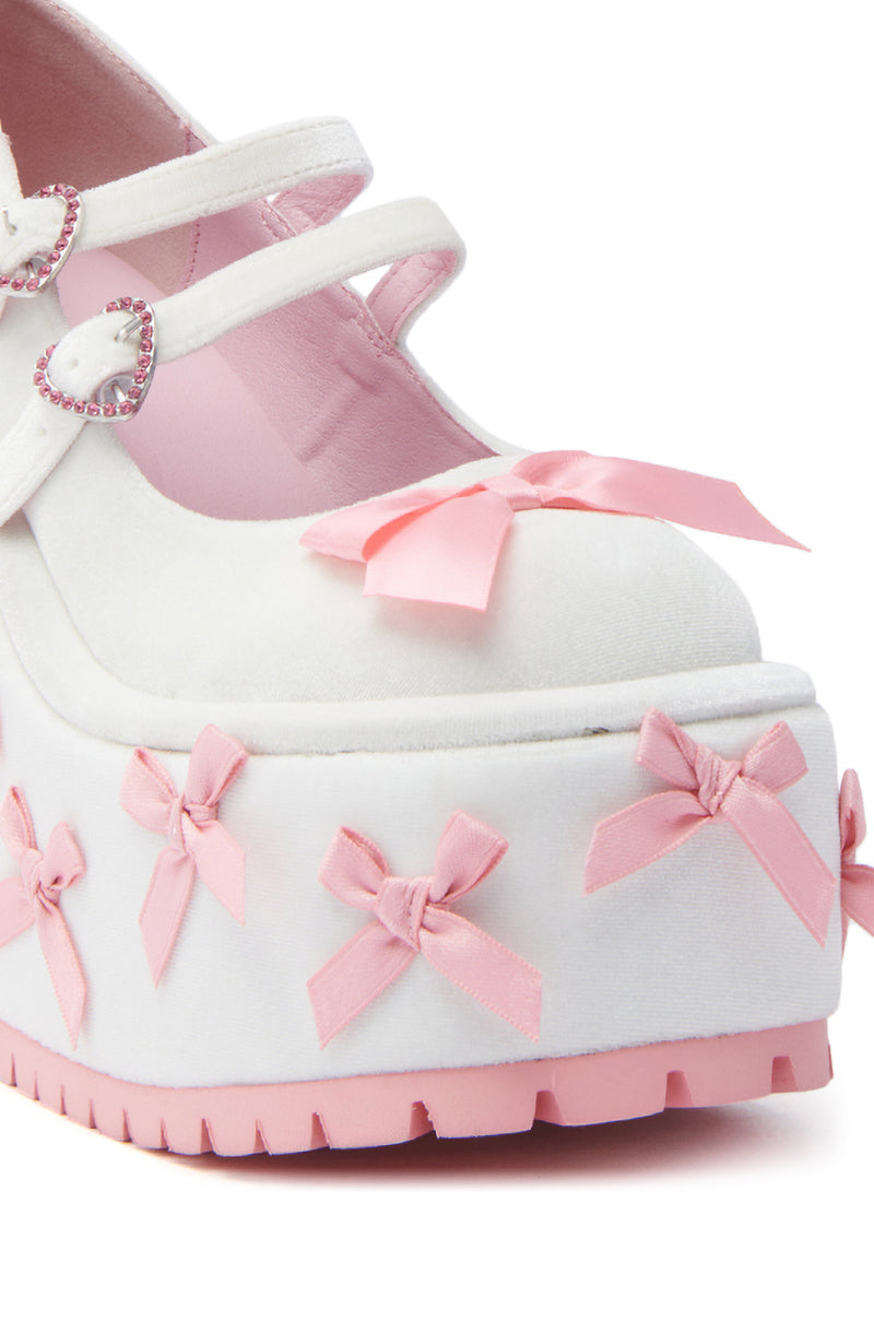 KOI FOOTWEAR A COURTSHIP OF BOWS PINK WEDGE SNEAKER