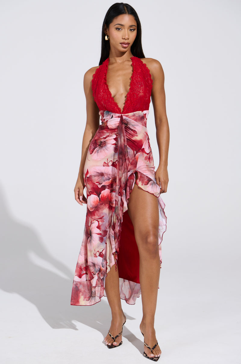 ALIA FLORAL MIDI DRESS