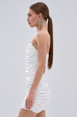 BEEN HER RUCHED MINI DRESS