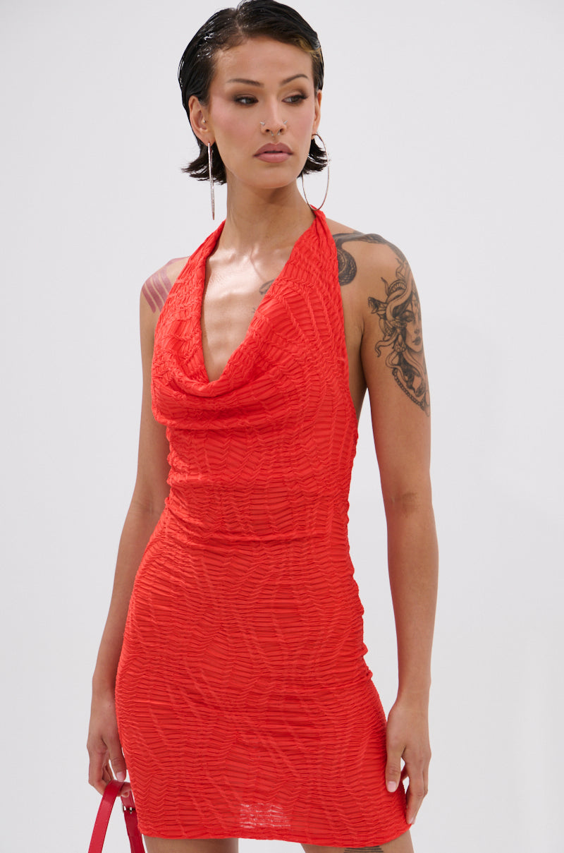 ALWAYS BEST DRESSED MINI DRESS IN RED