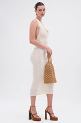 ALWAYS BEST DRESSED MIDI DRESS IN IVORY
