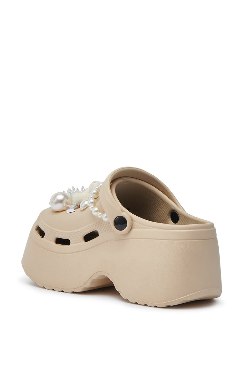 AZALEA WANG DAVIES BEIGE EMBELLISHED FLAT