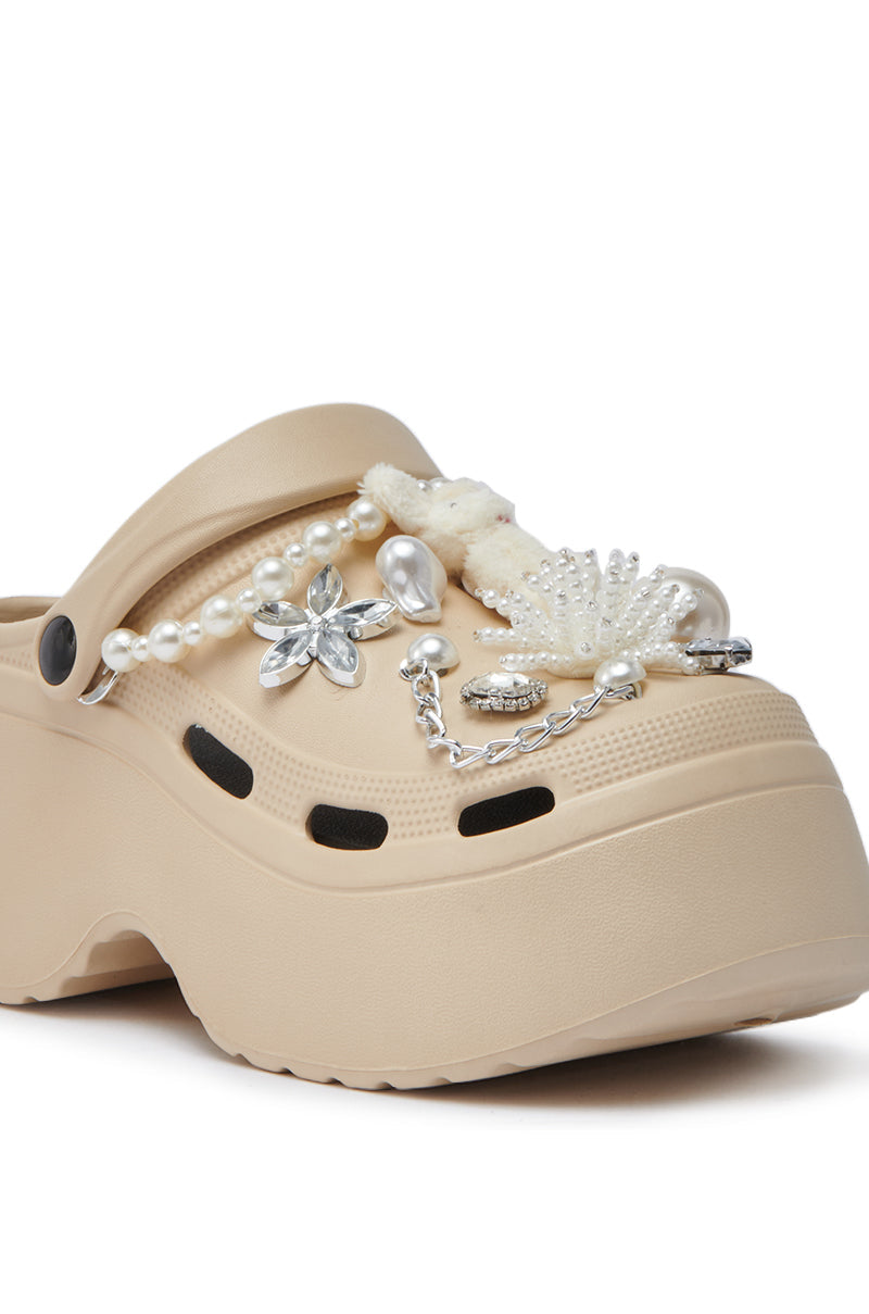 AZALEA WANG DAVIES BEIGE EMBELLISHED FLAT