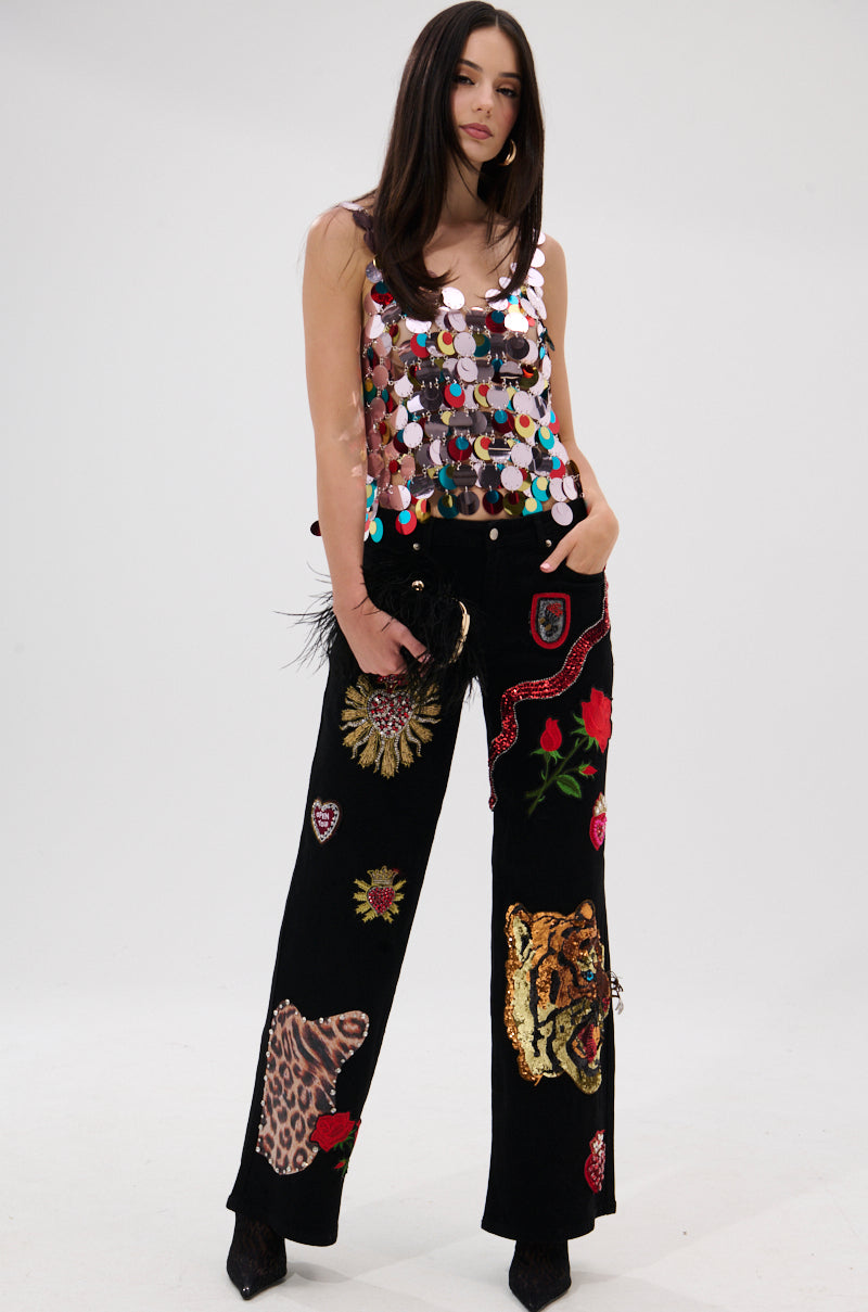 DANCING QUEEN EMBELLISHED TOP