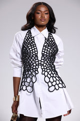 GETTIN HOT IN HERE BEADED TOP IN BLACK