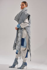 PILOT JONES LONG LINE PUFFER VEST IN DENIM