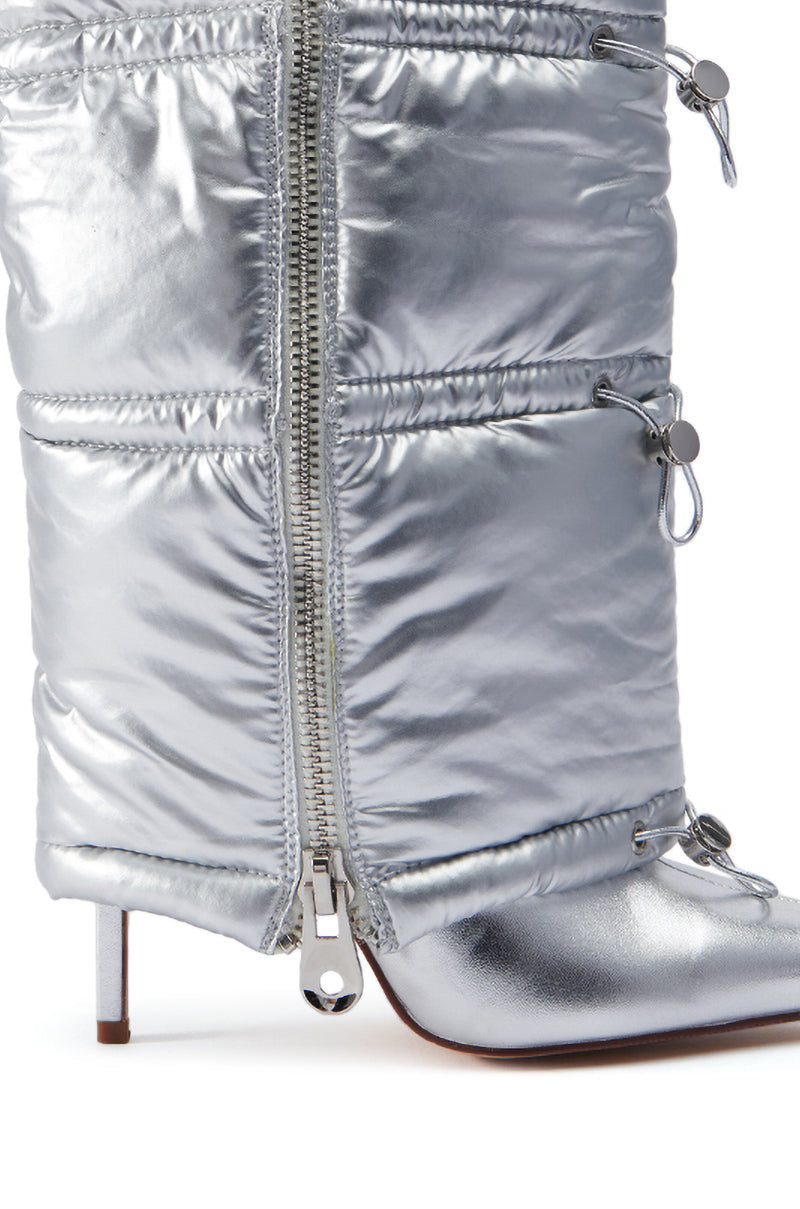 AZALEA WANG DHRUV SILVER PUFFER BOOTIE