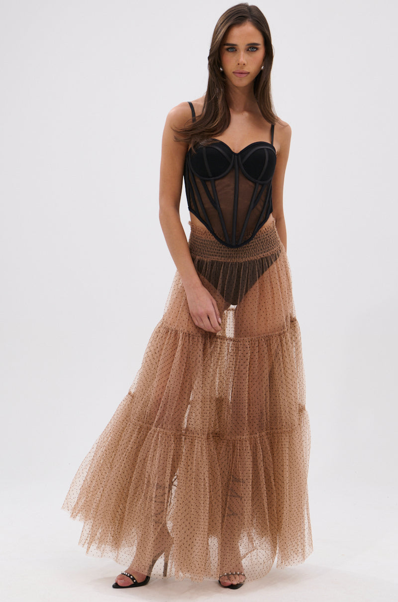 CLASSY POLKA DOT MAXI SKIRT