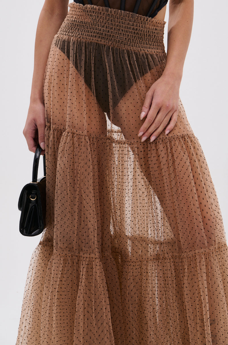 CLASSY POLKA DOT MAXI SKIRT