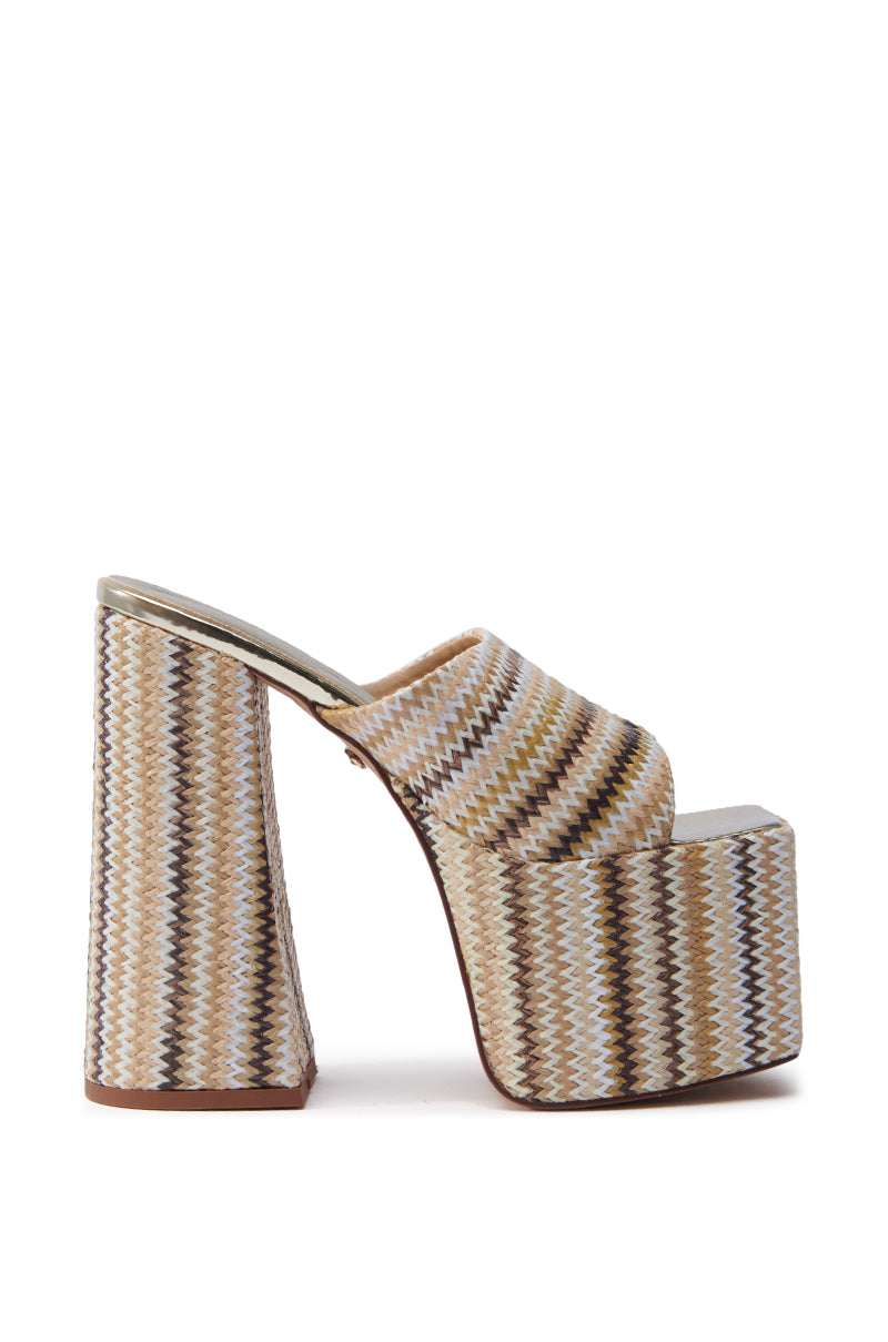 AZALEA WANG EMBERS BROWN CHUNKY PLATFORM SANDAL