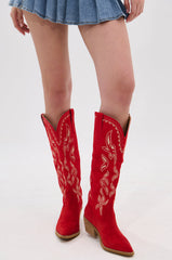 ENORA RED KNEE HIGH COWBOY BOOT