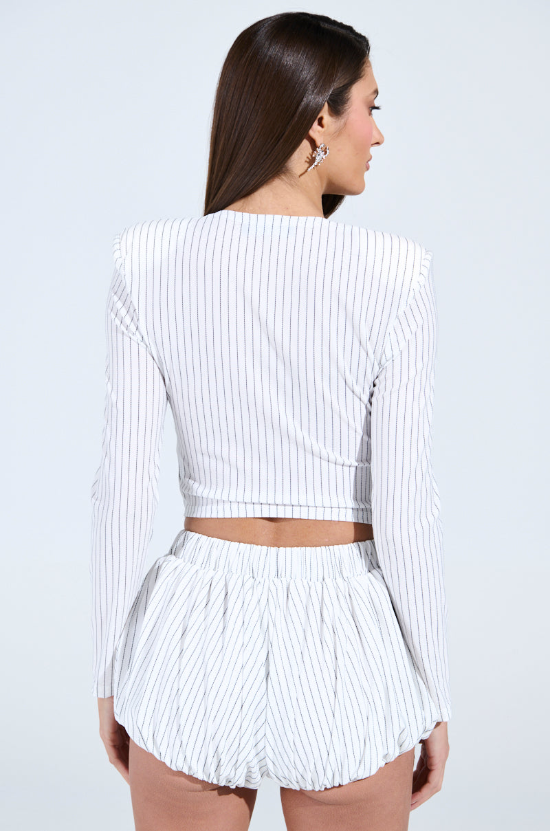 GIMME LOVE STRIPE BUTTON DOWN BLOUSE