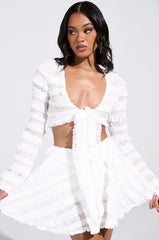 GIMME MORE TIE FRONT SLINKY BLOUSE