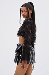 THOUGHT YOU KNEW CROPPED FRINGE TOP