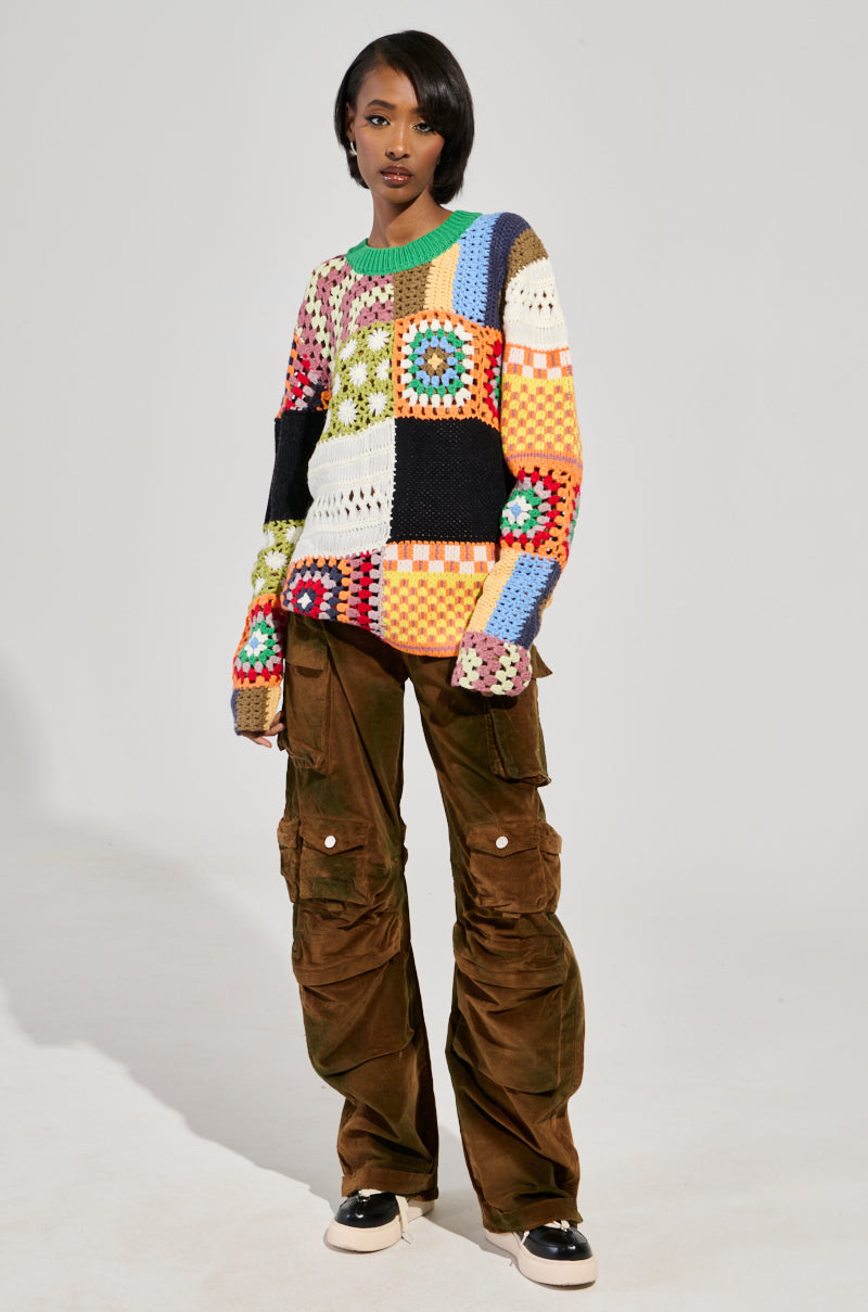 PATCHWORK PRINCESS MULTI COLOR SWEATER
