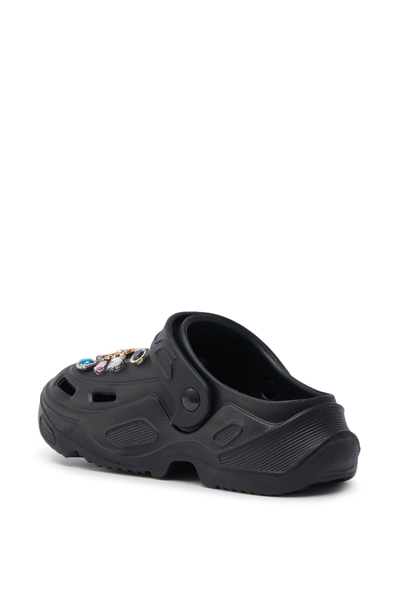 AZALEA WANG EVERETT BLACK MULTI STONE GOLD CHAIN FLAT