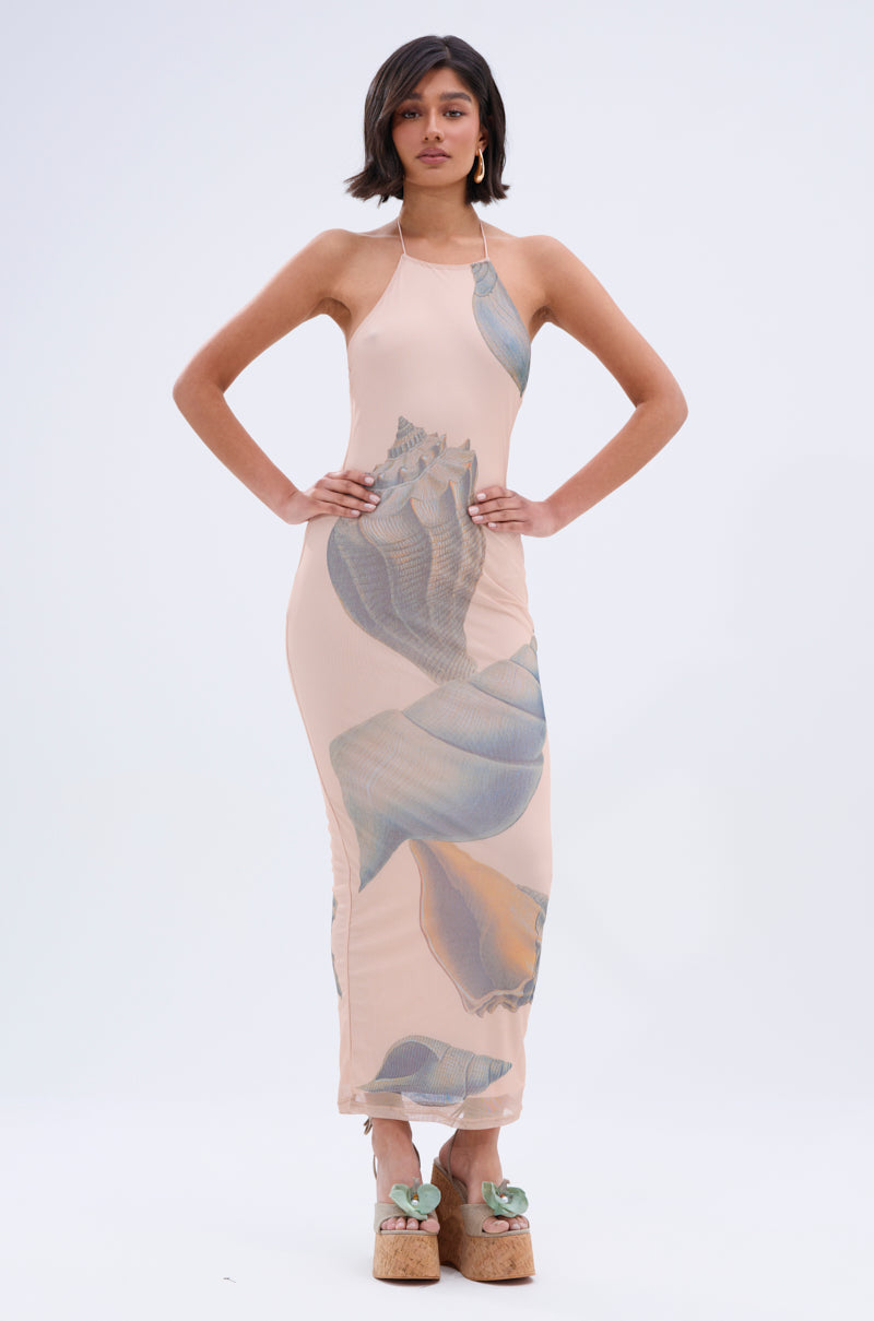 BY THE SEASHORE PRINTED MAXI DRESS