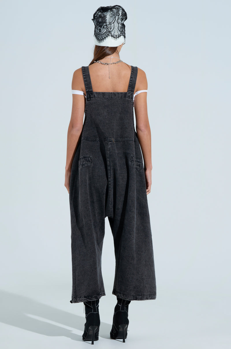 JUST LIKE THAT BAGGY FIT OVERALLS IN GREY