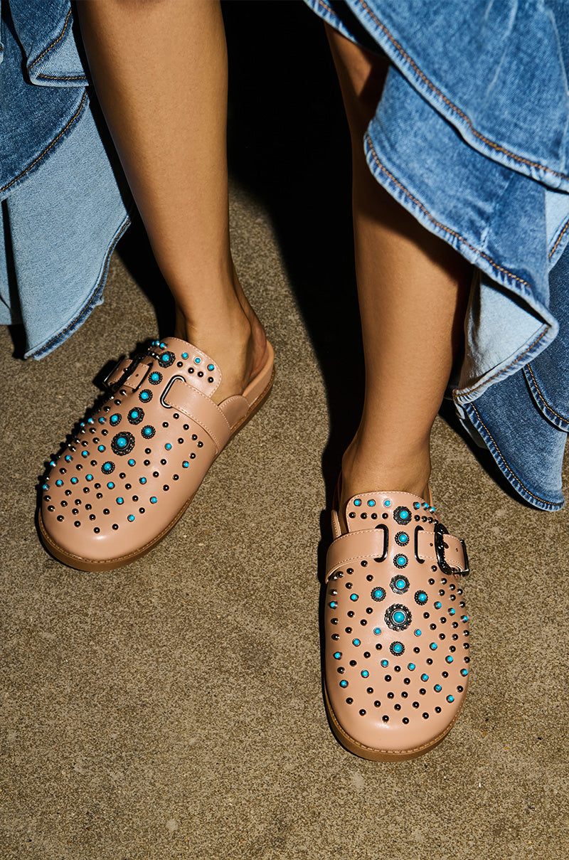 AZALEA WANG FLAIR TAN EMBELLISHED CLOG