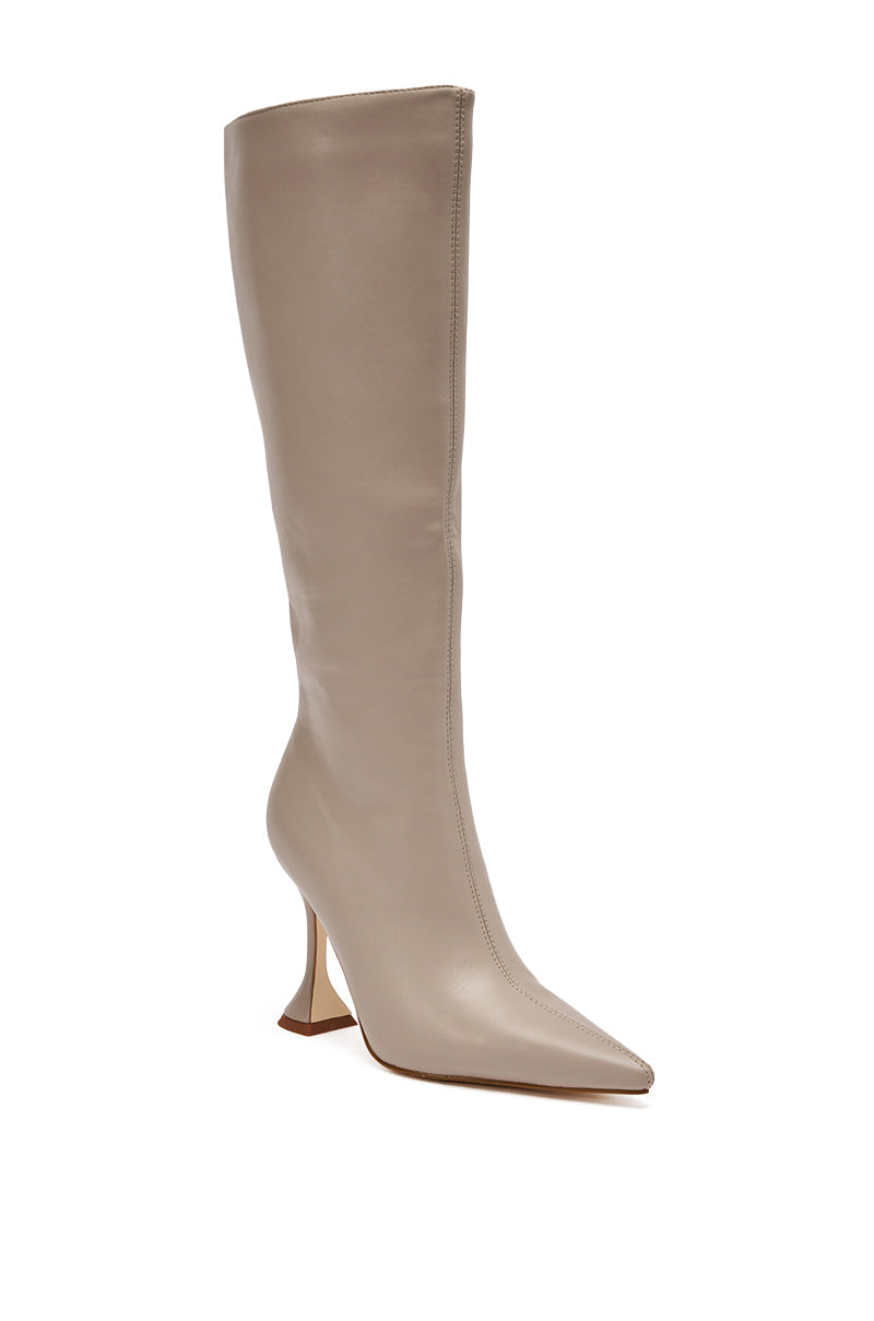 AZALEA WANG GAMMA GREY CHUNKY KNEE HIGH BOOT