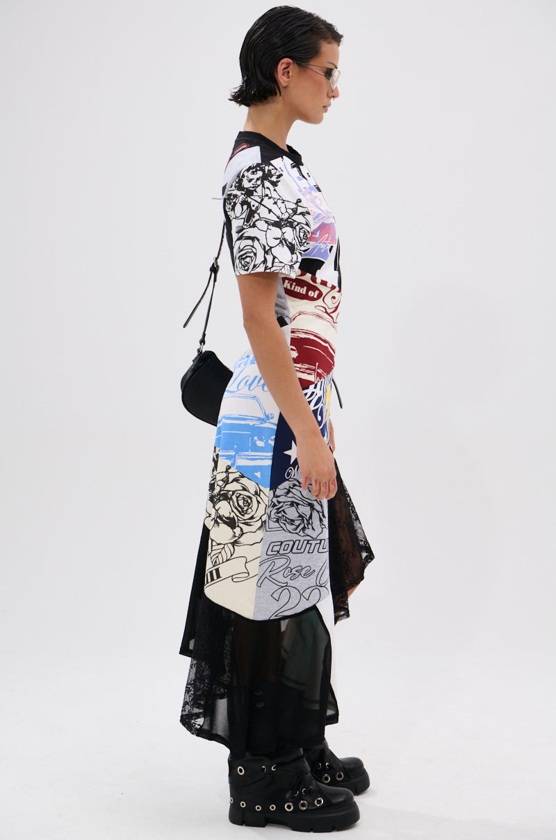 YOU WERE THE ONE PATCHWORK MIDI DRESS