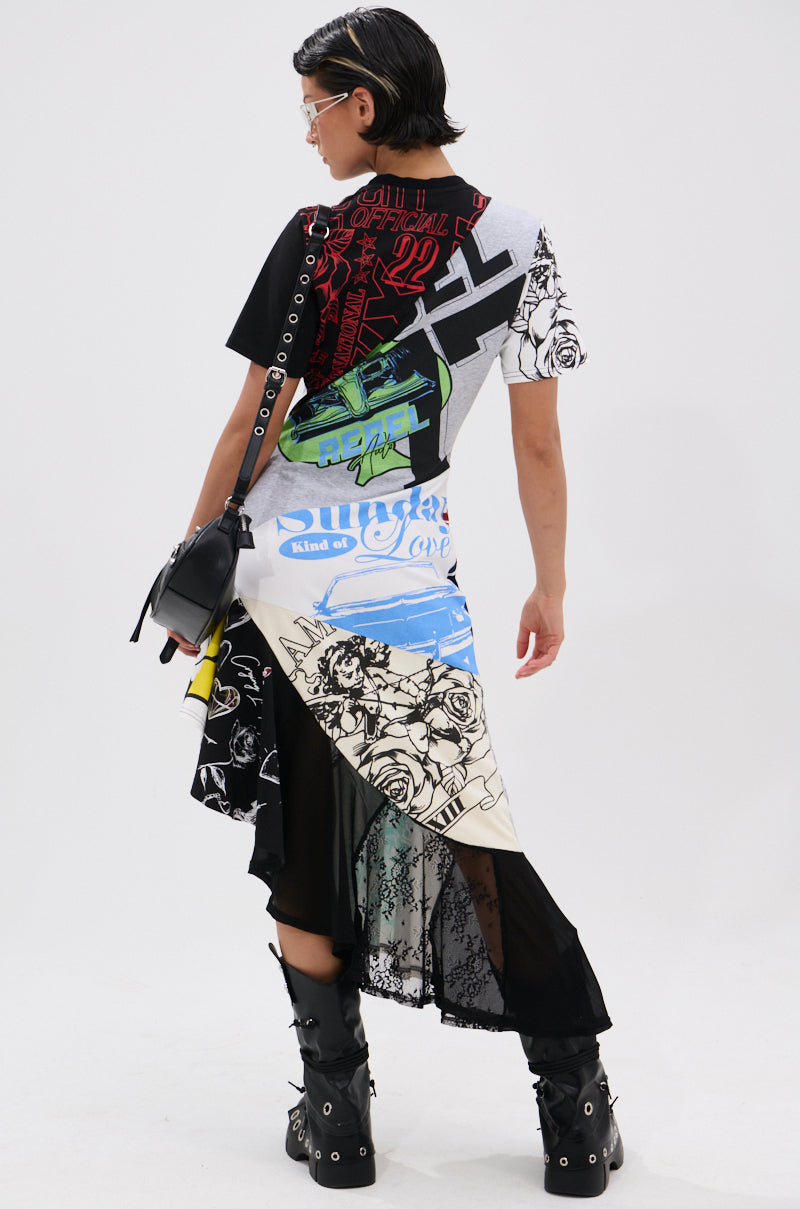 YOU WERE THE ONE PATCHWORK MIDI DRESS