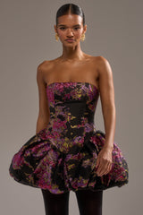 SHOW STOPPER BROCADE MINI DRESS IN PURPLE