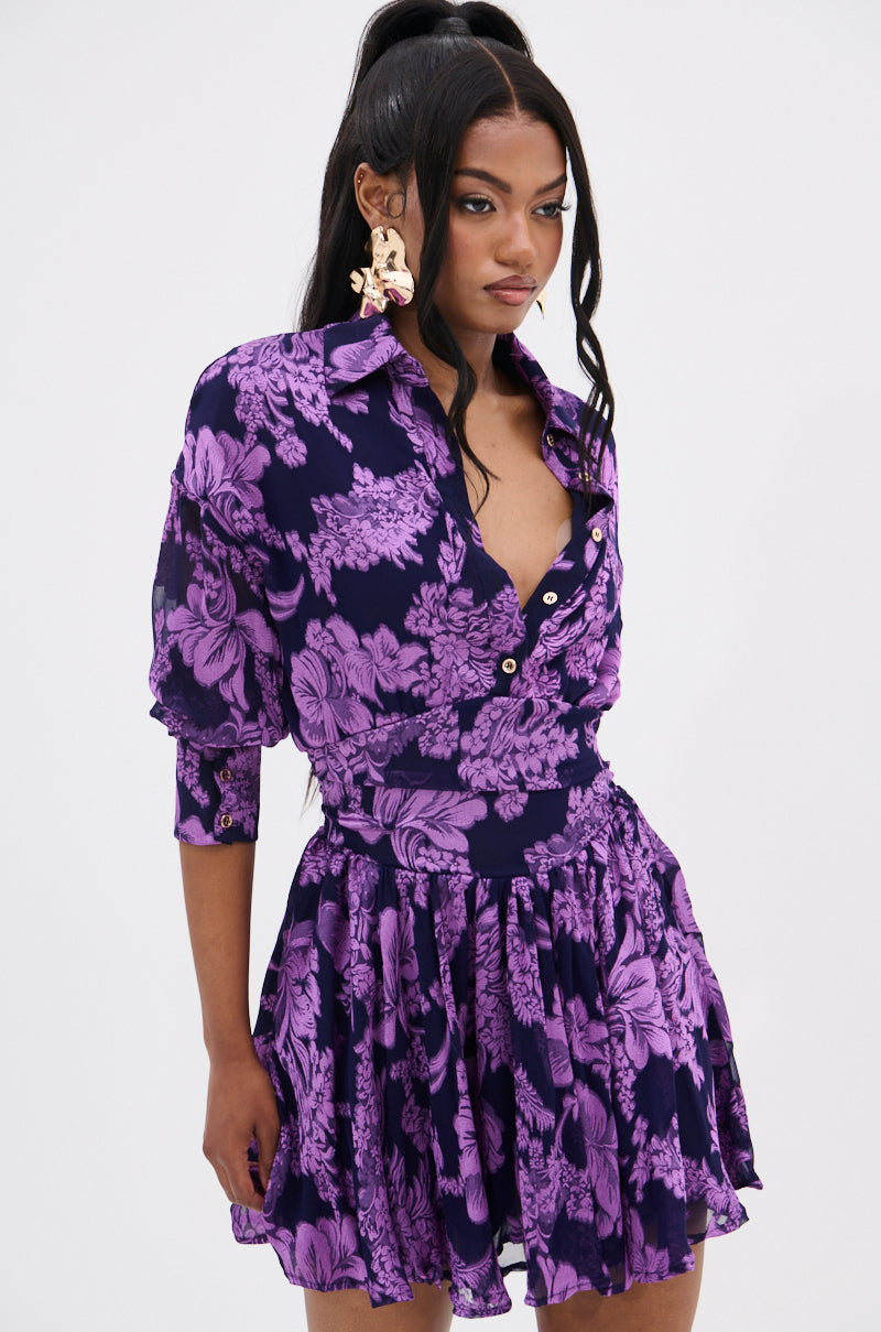 WOMAN OF THE HOUR PRINTED MINI DRESS