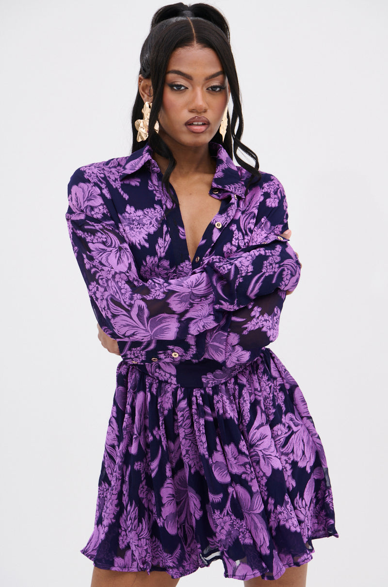 WOMAN OF THE HOUR PRINTED MINI DRESS