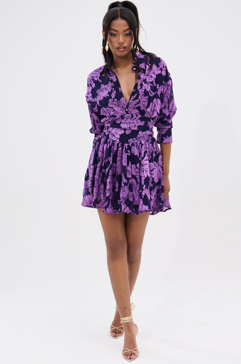WOMAN OF THE HOUR PRINTED MINI DRESS