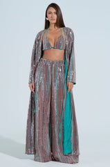 TAYLOR SEQUIN FRONT TIE DUSTER