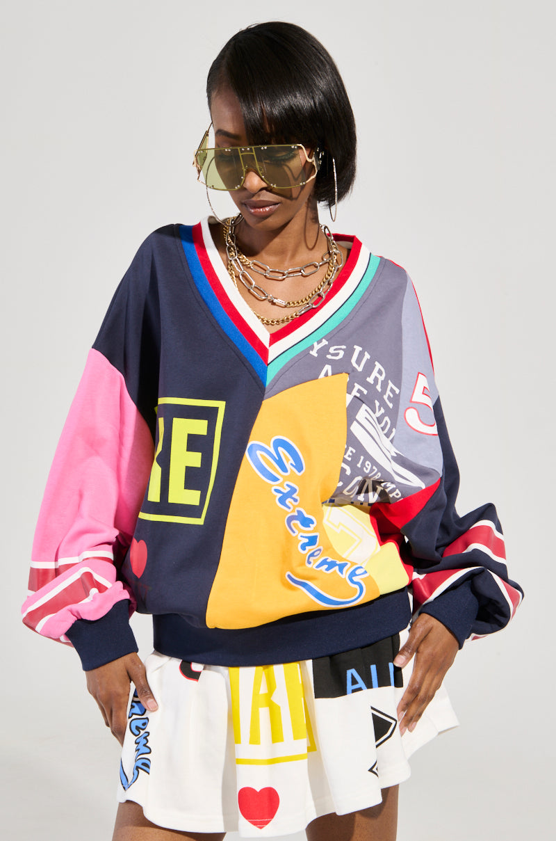 WE ARE INFINITE V-NECK SWEATSHIRT