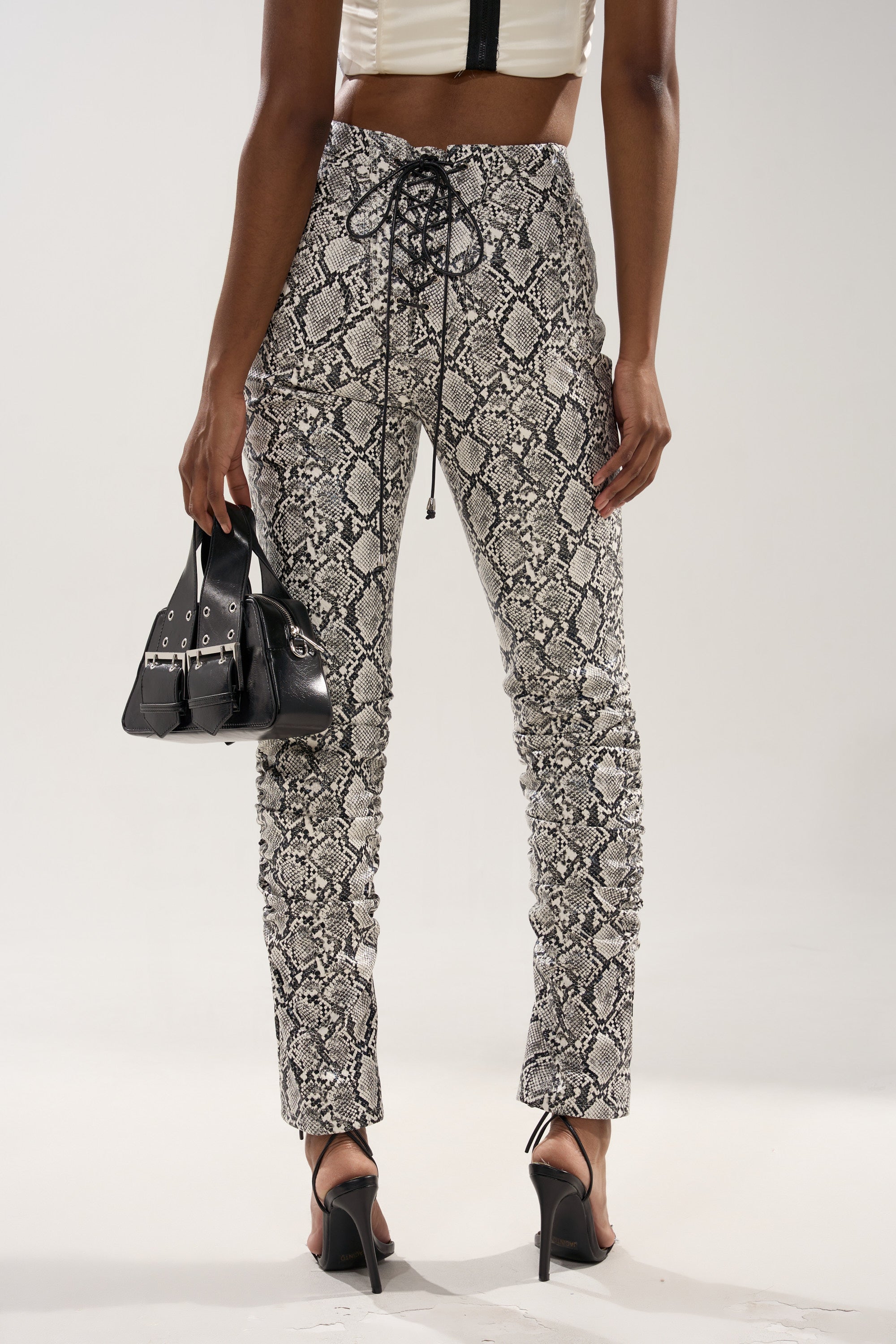 SNEAKY LITTLE SNAKE TROUSER  WITH LACEUP ON BUTT