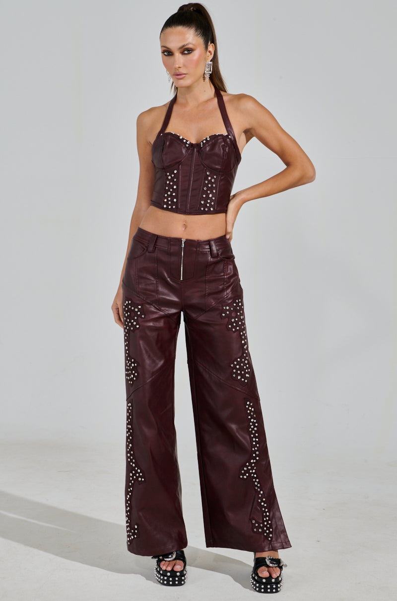TEMPTATION'S BEST FRIEND PANT IN BURGUNDY