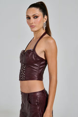 TEMPTATION'S BEST FRIEND CORSET IN BURGUNDY