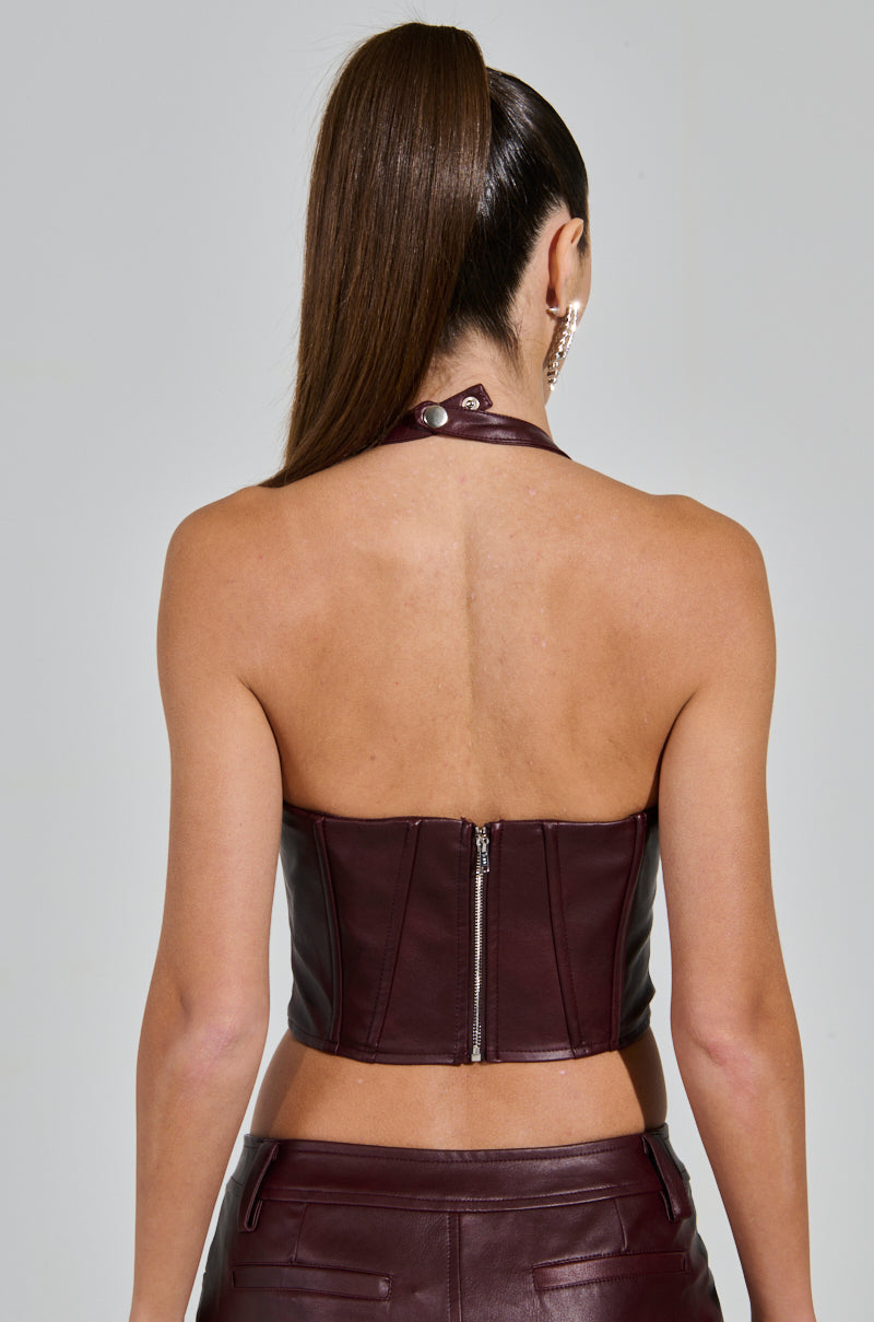 TEMPTATION'S BEST FRIEND CORSET IN BURGUNDY
